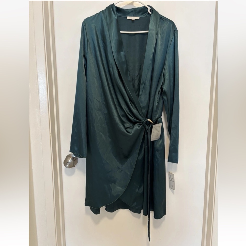 tash and sophie emerald wrap dress